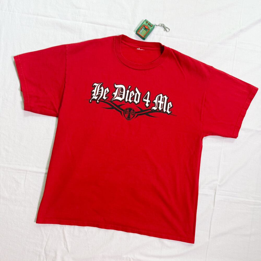 Vintage Y2K Jesus Tribal Tee Independent Skate Parody - L